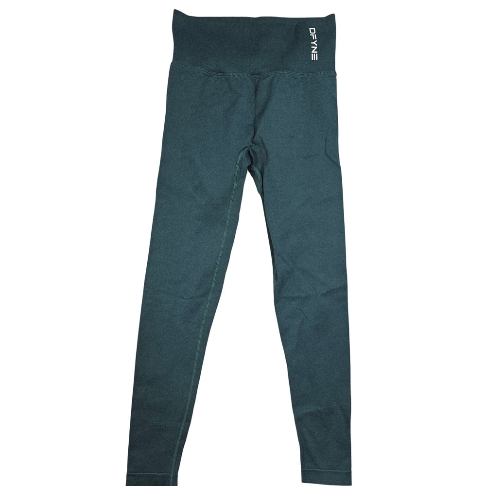 DFYNE Womens High Waisted Seamless Leggings Teal Green Small Workout Yoga Pants